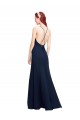 High Halter Fit and Flare Long Chiffon Prom Dress with Criss Cross Low Back