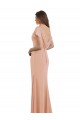 Cap Sleeves Long Chiffon Prom Dress with Low V-Back