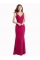 V-Neck Mermaid Chiffon Prom Dress with V-Back and Belt