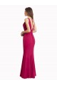 V-Neck Mermaid Chiffon Prom Dress with V-Back and Belt