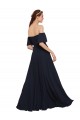 Off the Shoulder Floaty Sleeves Chiffon Prom Dress with High Slit