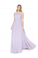 High Neck Halter Shirred Chiffon Prom Dress