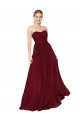 Draped Strapless Long A-Line Chiffon Prom Dress