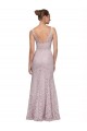 Lace V-Neckline Long Full Length Prom Dress