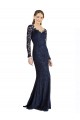 Illusion Long Sleeves Lace Prom Dress with Sheer Keyhole Back