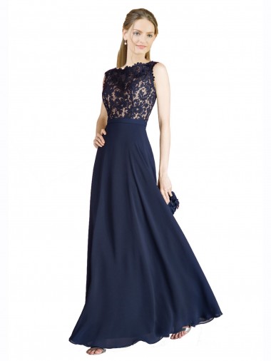 Buy Bateaux Neckline A-Line Lace Prom Dress with Top Nude Layer UK