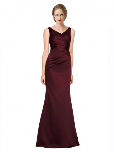 Buy Figure Shaping Satin Prom Dress with Structured Pleats UK