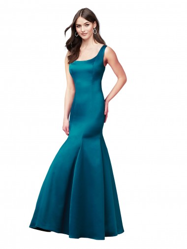 Buy Long Sleek Satin Prom Dress with U-Back UK