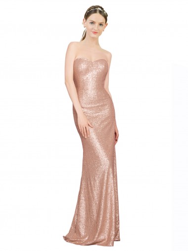 Buy Sweetheart Full Length Long Sequin Prom Dress UK