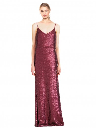 Buy High Neck Halter Long Slim Sequin Prom Dress with V-Neck and Blouson Bodice UK