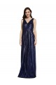 Long V-Neck Sparking Sequin Prom Dress with Low V-Back