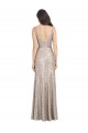 V-Neck Fully Sequin Prom Dress with V-Back and Front Slit