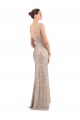 Faux Surplice V-Neck Slim Sparkling Sequin Prom Dress