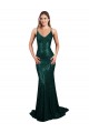 Fishtail Shaped V-Neck Open Back Long Sequin Prom Dress