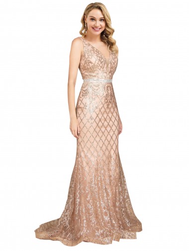 Buy Sleek Long Mermaid Sparkling Sequin Prom Dress UK