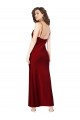 Cowl Neck Low Back Silky Satin Prom Dress with Thin Back Straps