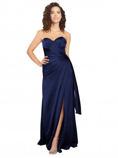 Buy Floor Length Wrap Skirt Silky Satin Prom Dress UK