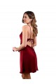 Midi Length Cowl Neck Silky Satin Short Cocktail Prom Dress / Homecoming Dress