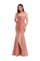 Cascade Ruffle One Shoulder Bustier Silky Satin Mermaid Prom Dress