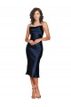 Short Sleeveless Spaghetti Straps Cowl Neckline Silky Satin Cocktail Prom Dress / Homecoming Dress