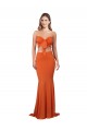 Strapless Bandeau Bodice Long Spandex Prom Dress