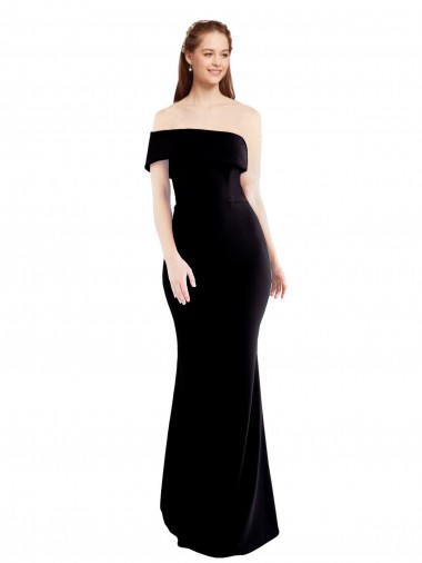 Buy Asymmetrical Draped Off the Shoulder Banded Crepe Prom Dress UK