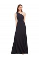 Fit and Flare Crepe Prom Dress with One Shoulder