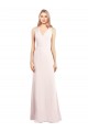 V-Neck Keyhole Back Crepe Trumpet Prom Dress