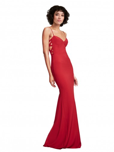 Buy Spaghetti Strap Slip Neckline Crepe Prom Dress UK