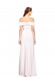 Criss Cross Off the Shoulder Crepe Prom Dress with Side Slit