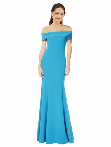 Buy Off the Shoulder Crepe Prom Dress with Fitted Silhouette UK