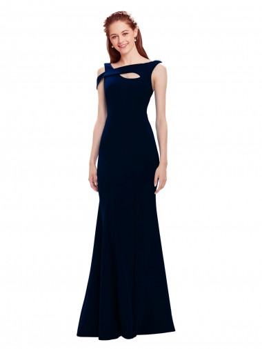 Buy Sleeveless Crepe Mermaid Prom Dress with Side Slit UK