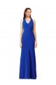 Halter V-Neck Long A-Line Crepe Prom Dress