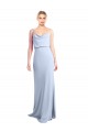 Feminine Cowl Neck Slim Floor Length Stretch Crepe Prom Dress