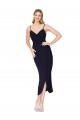 High Neck Spaghetti Straps Crepe Short Wrap Cocktail Prom Dress / Homecoming Dress