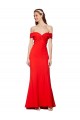 Cross Front and Back Bardot Sleeveless Crepe Maxi Prom Dress