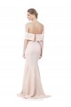 Mermaid Bardot Maxi Crepe Bridesmiad Dress with Fishtail Train