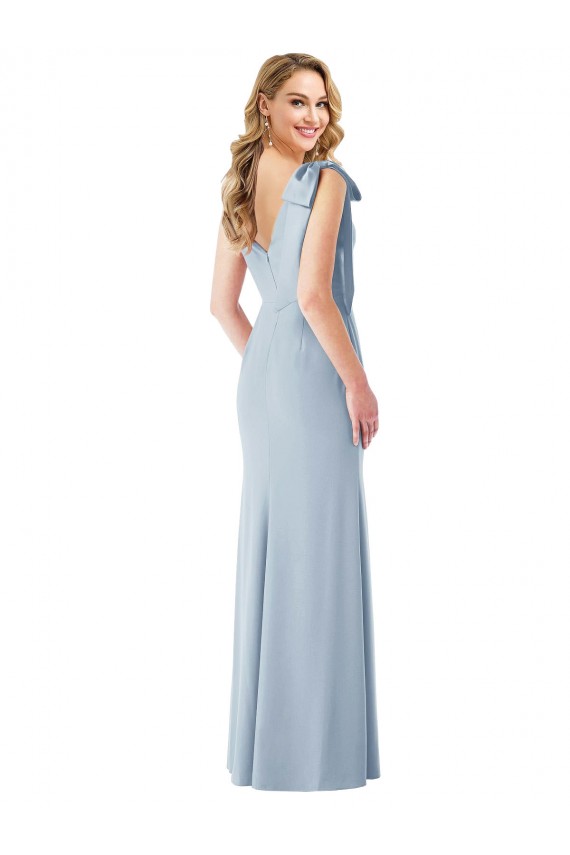 V-Back Bow Shoulder Trumpet Prom Dress