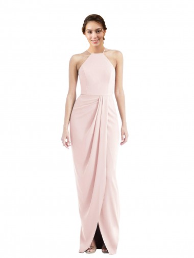 Buy Halter Draped Tulip Skirt Maxi Prom Dress UK