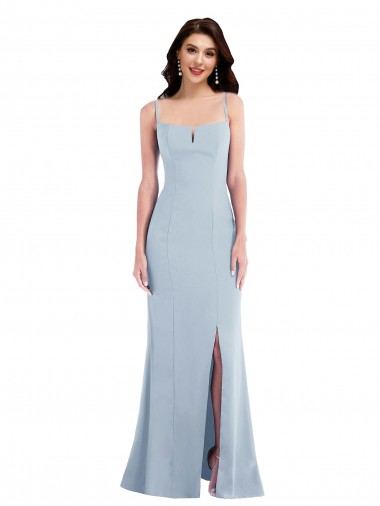 Buy Flattering Trumpet Maxi Crepe Prom Dress with Front Slit UK