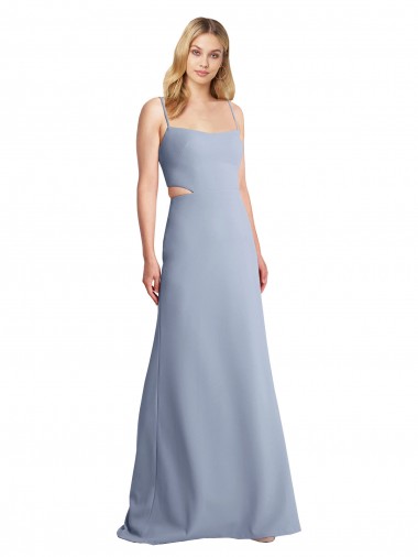 Buy Feminine Scoop Neckline Long Crepe Slip Prom Dress  UK