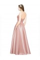 Long Plated Strapless Sweetheat Stretch Satin Prom Dress