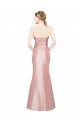 Long Strapless Stretch Satin Prom Dress with Pleats and Low Back