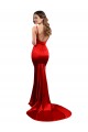 Long Pleated Stretch Satin Prom Dress with High Slit