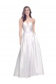 Full Length Strapless V-Cutout Stretch Satin Prom Dress