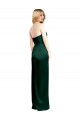 Scooped Strapless Neckline Stretech Satin Prom Dress with Side Slit