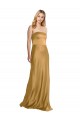 Sleek Strapless Long A-Line Stretch Satin Prom Dress