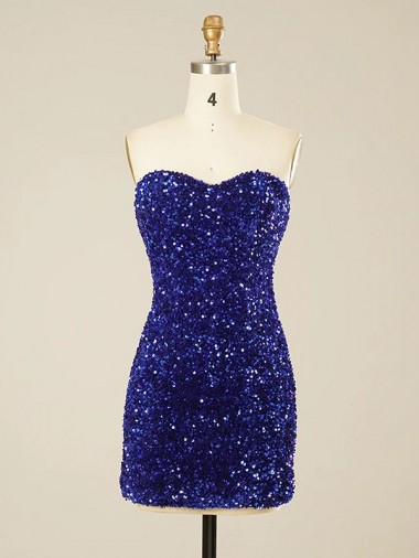 Buy Short Sweetheart Velvet Sequin Prom Dress UK