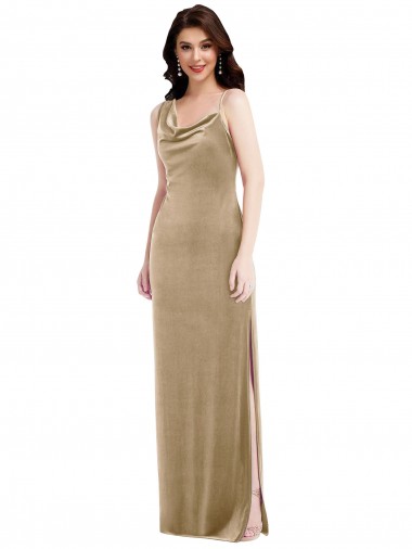 Buy Asymmetrical One Shoulder Velvet Maxi Slip Prom Dress UK