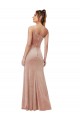 One Shoulder Stretch Velvet Prom Dress with Front Slit